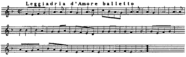 Music for Leggiadria d'Amore balletto